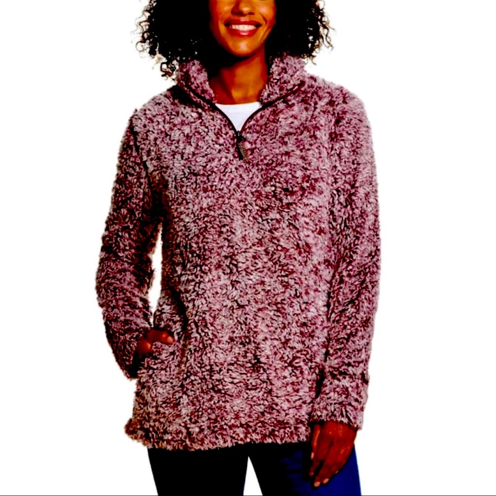WEATHERPROOF VINTAGE Furry 1/4 Zip Pullover  Jacket sz L